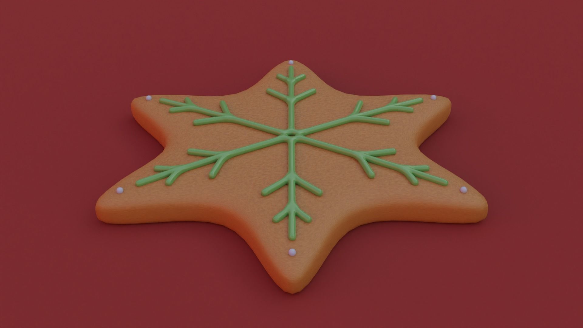 Gingerbread snowflake 3D model for 3D print set 3D print model_21