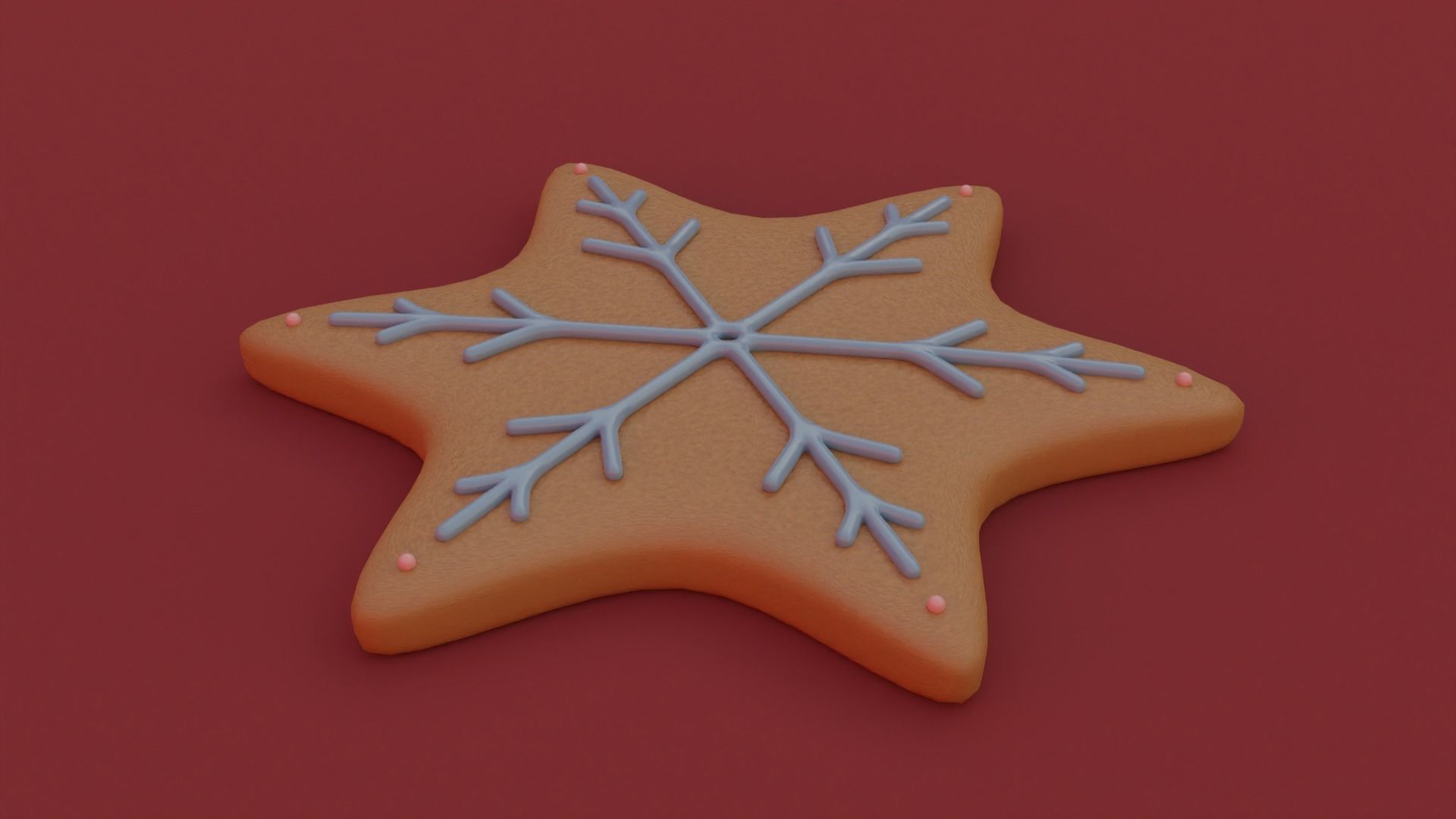 Gingerbread snowflake 3D model for 3D print set 3D print model_10