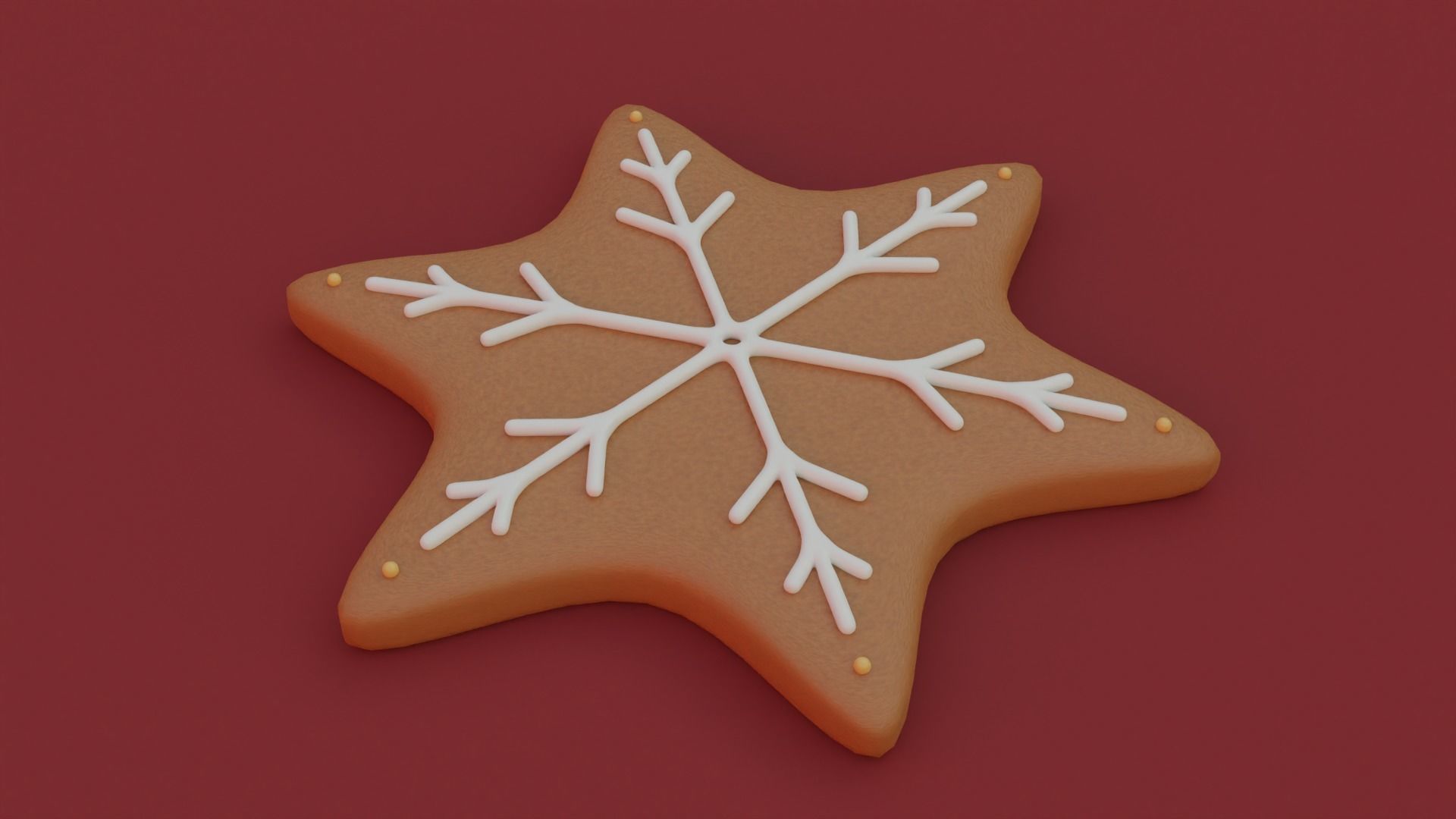 Gingerbread snowflake 3D model for 3D print set 3D print model_9