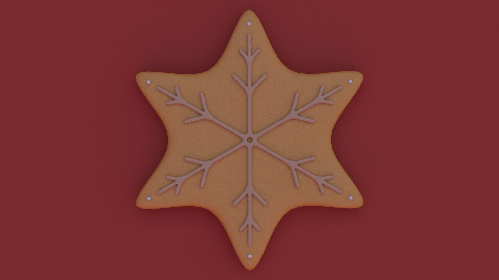 Gingerbread snowflake 3D model for 3D print set 3D print model_31