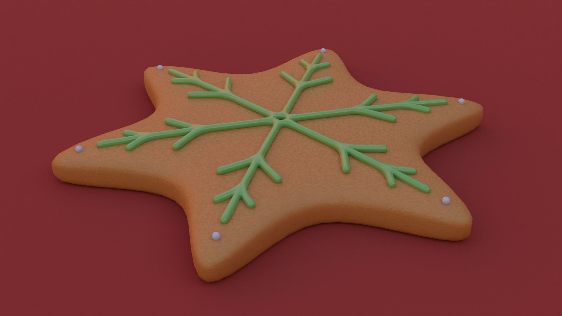 Gingerbread snowflake 3D model for 3D print set 3D print model_27