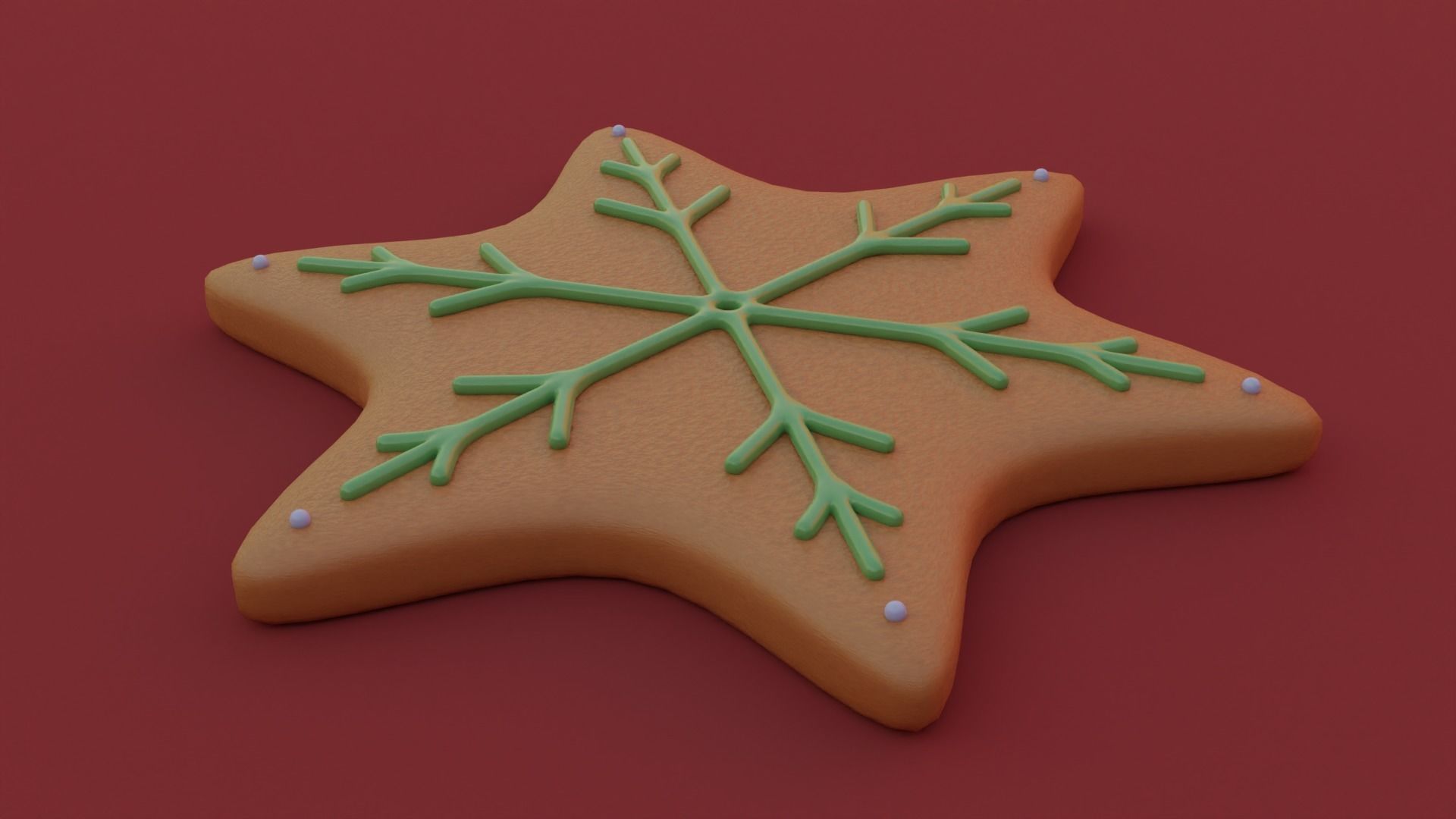 Gingerbread snowflake 3D model for 3D print set 3D print model_28