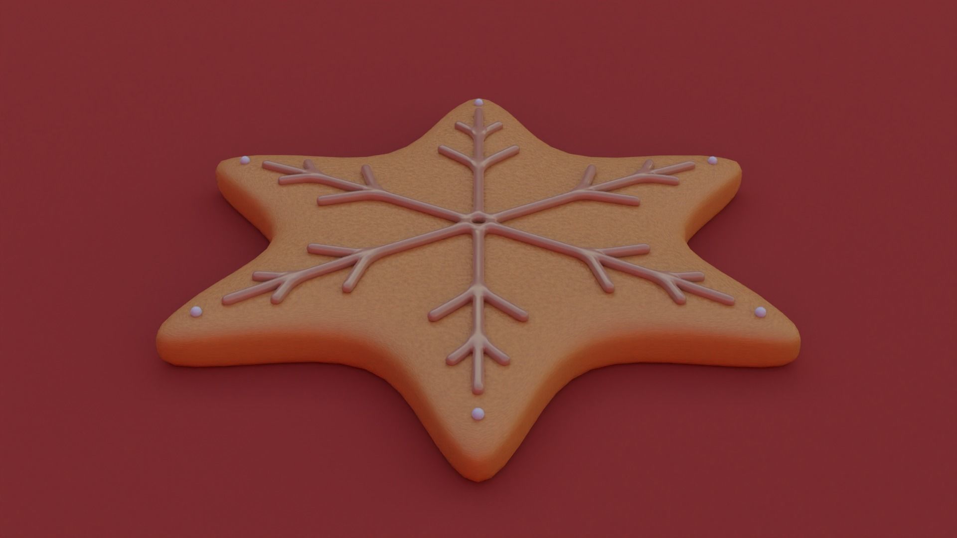 Gingerbread snowflake 3D model for 3D print set 3D print model_30