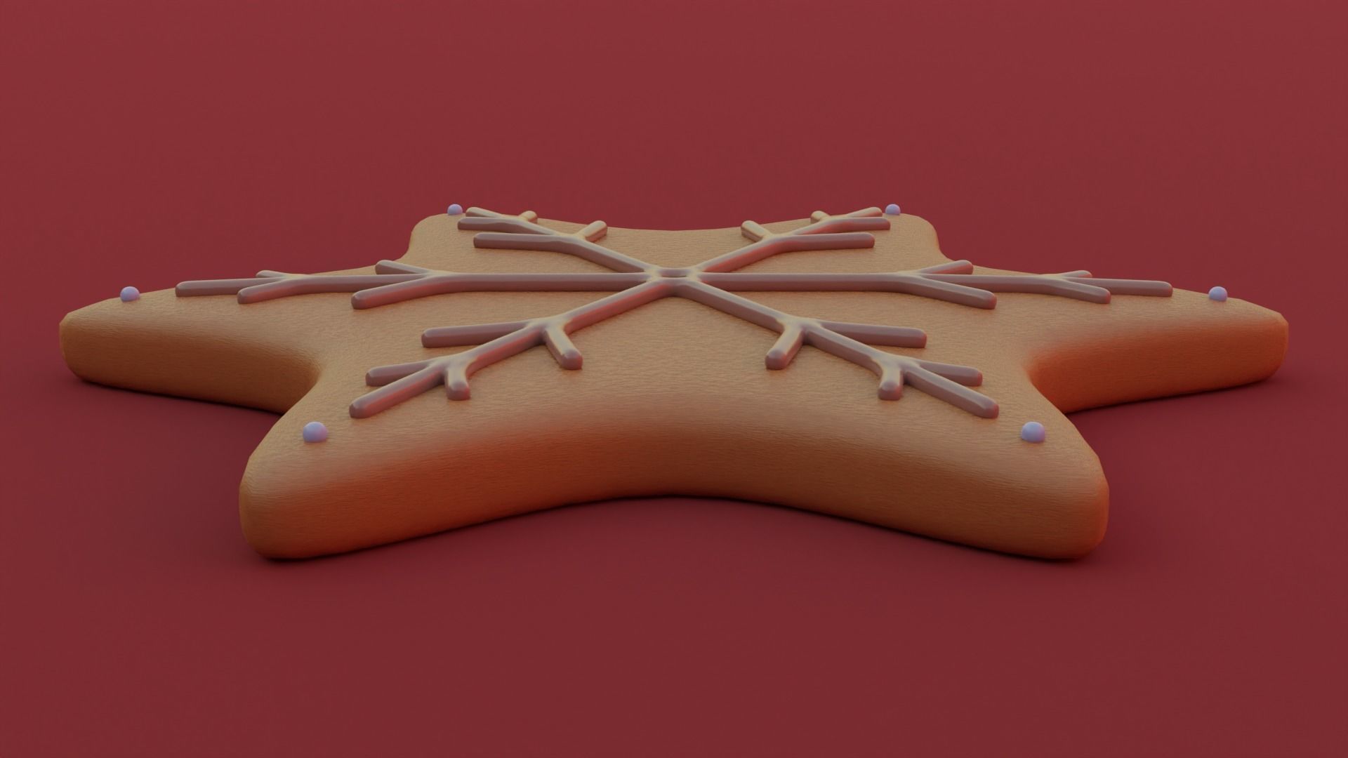 Gingerbread snowflake 3D model for 3D print set 3D print model_34