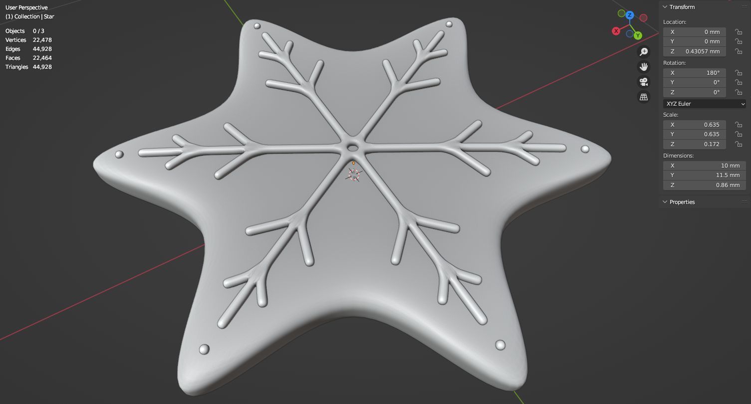 Gingerbread snowflake 3D model for 3D print set 3D print model_43