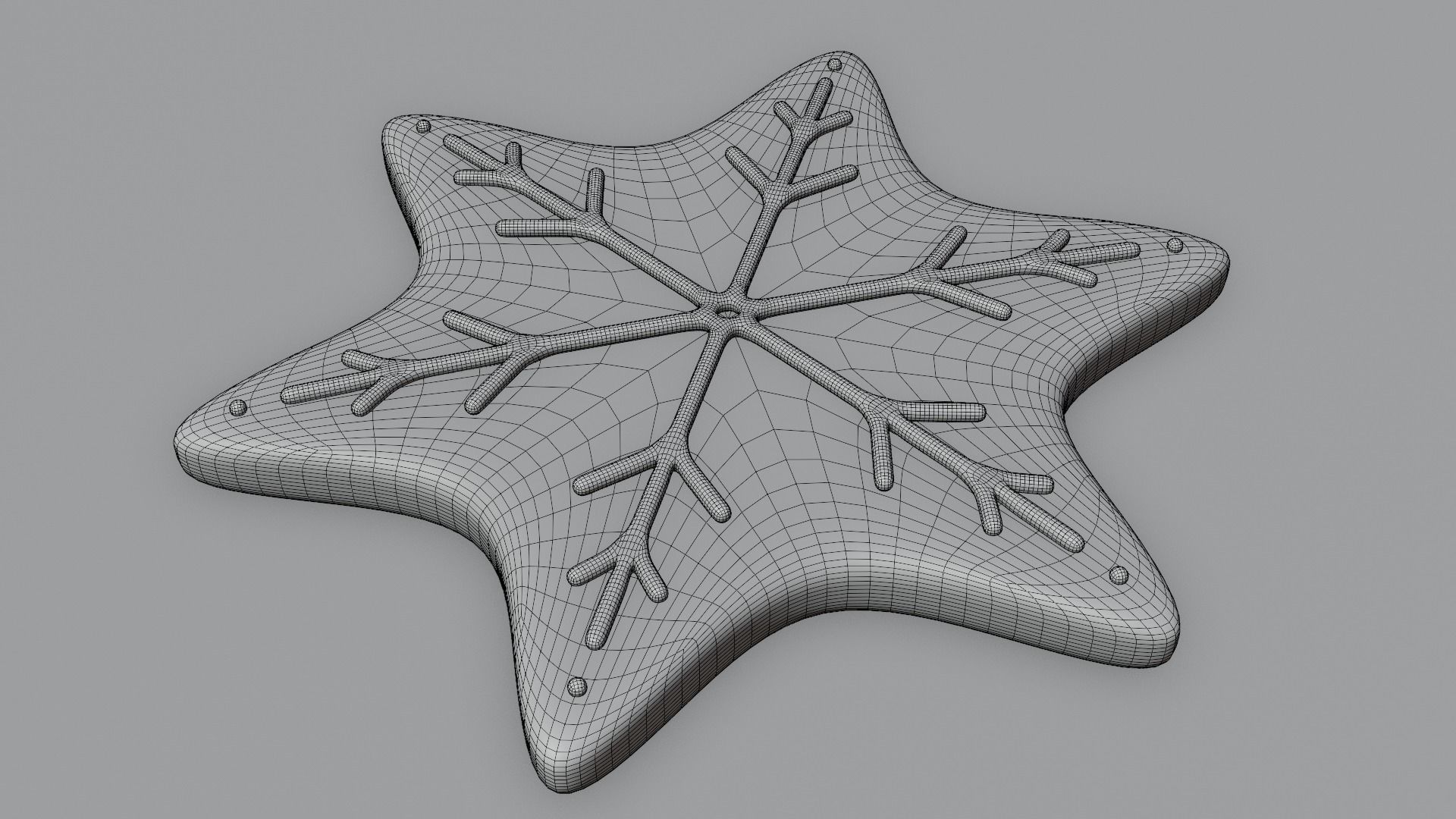 Gingerbread snowflake 3D model for 3D print set 3D print model_53