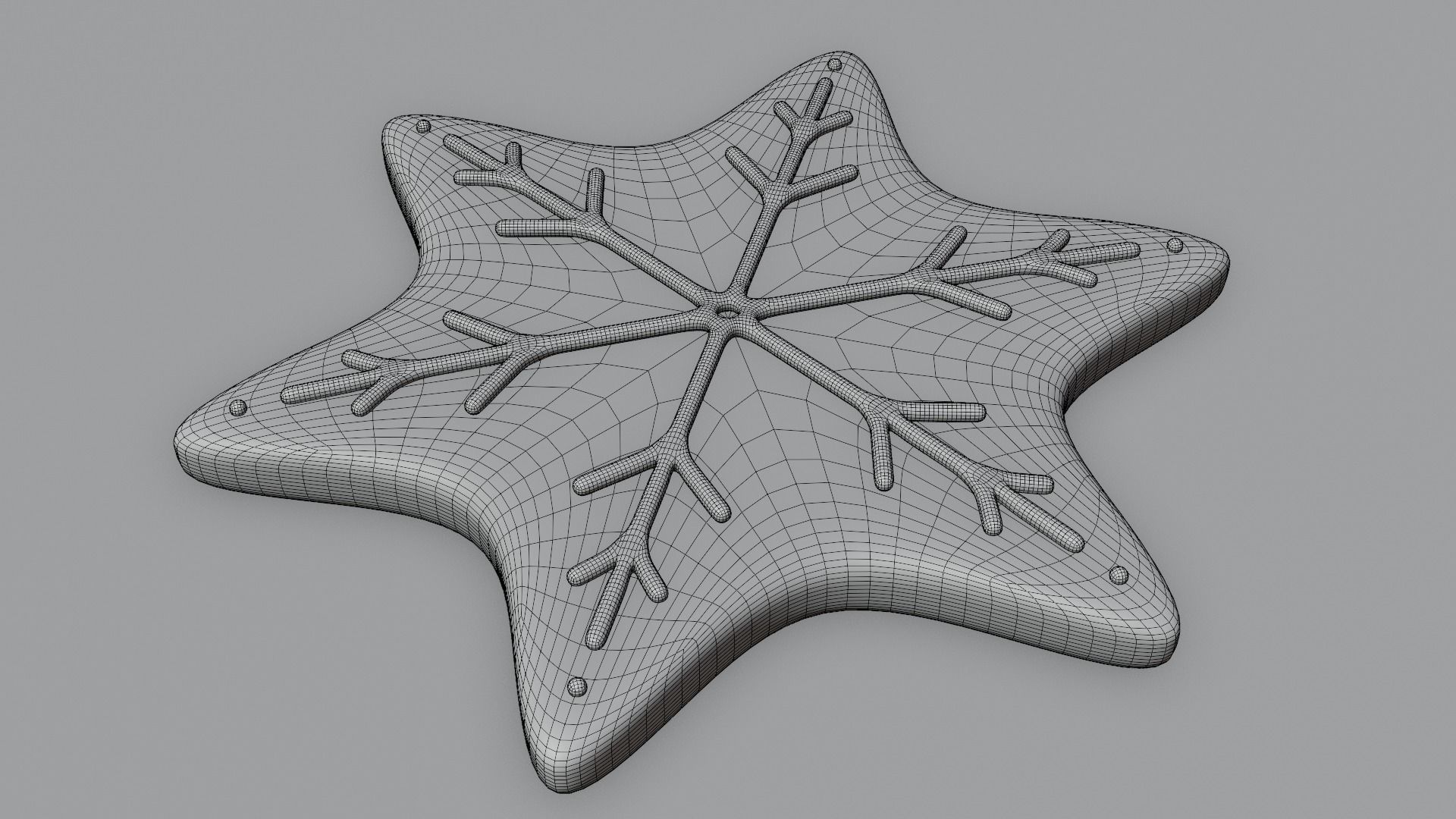 Gingerbread snowflake 3D model for 3D print set 3D print model_55