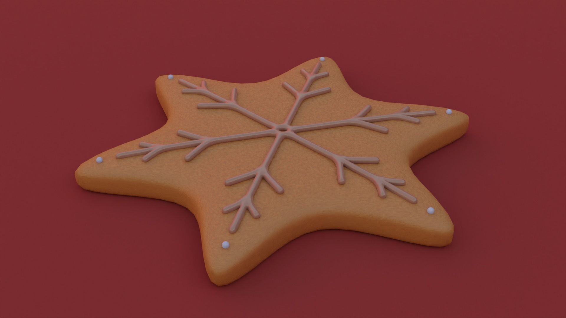 Gingerbread snowflake 3D model for 3D print set 3D print model_37