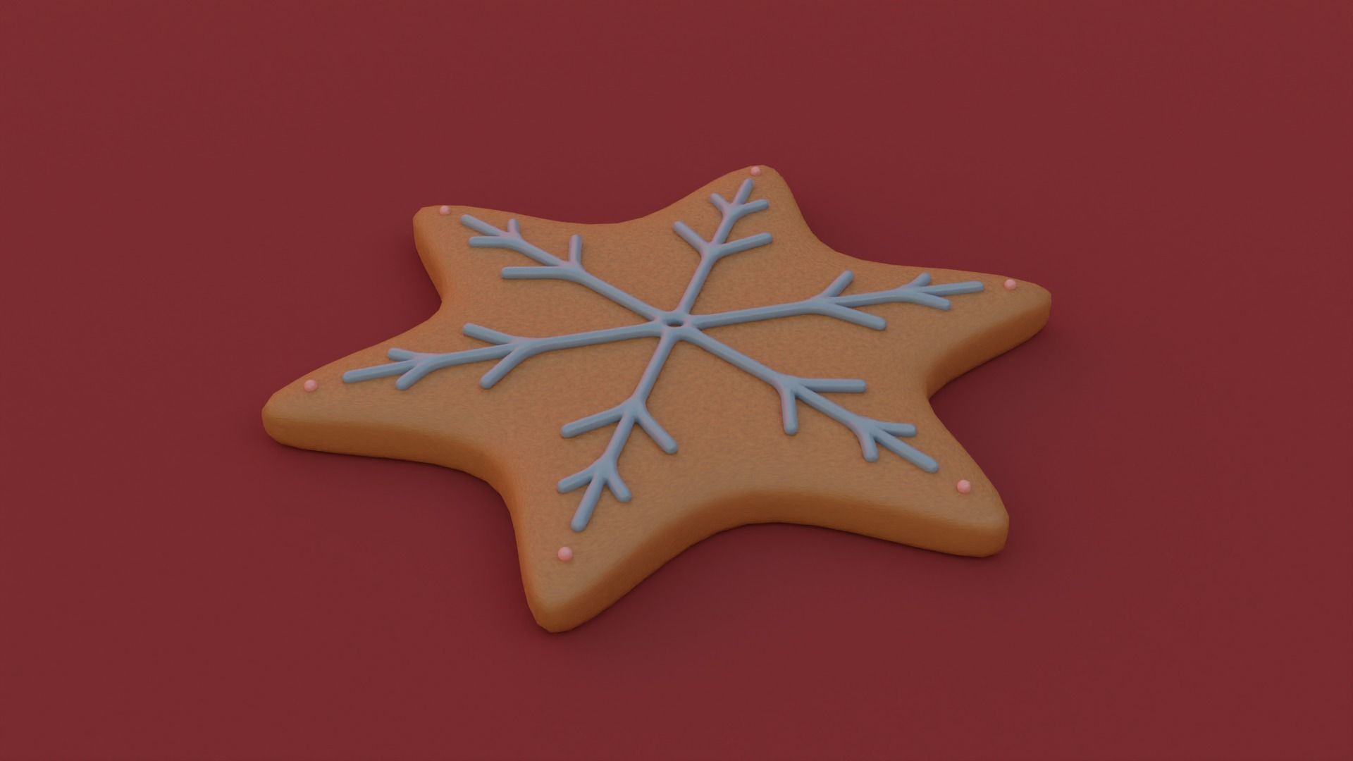 Gingerbread snowflake 3D model for 3D print set 3D print model_18