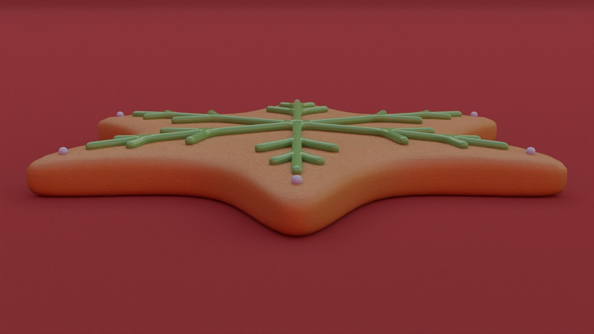 Gingerbread snowflake 3D model for 3D print set 3D print model_24