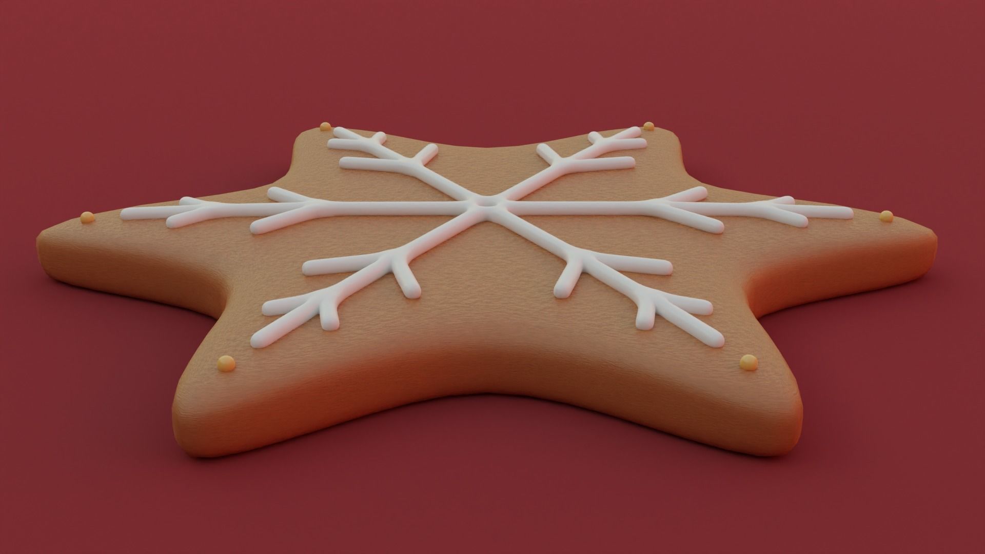Gingerbread snowflake 3D model for 3D print set 3D print model_5