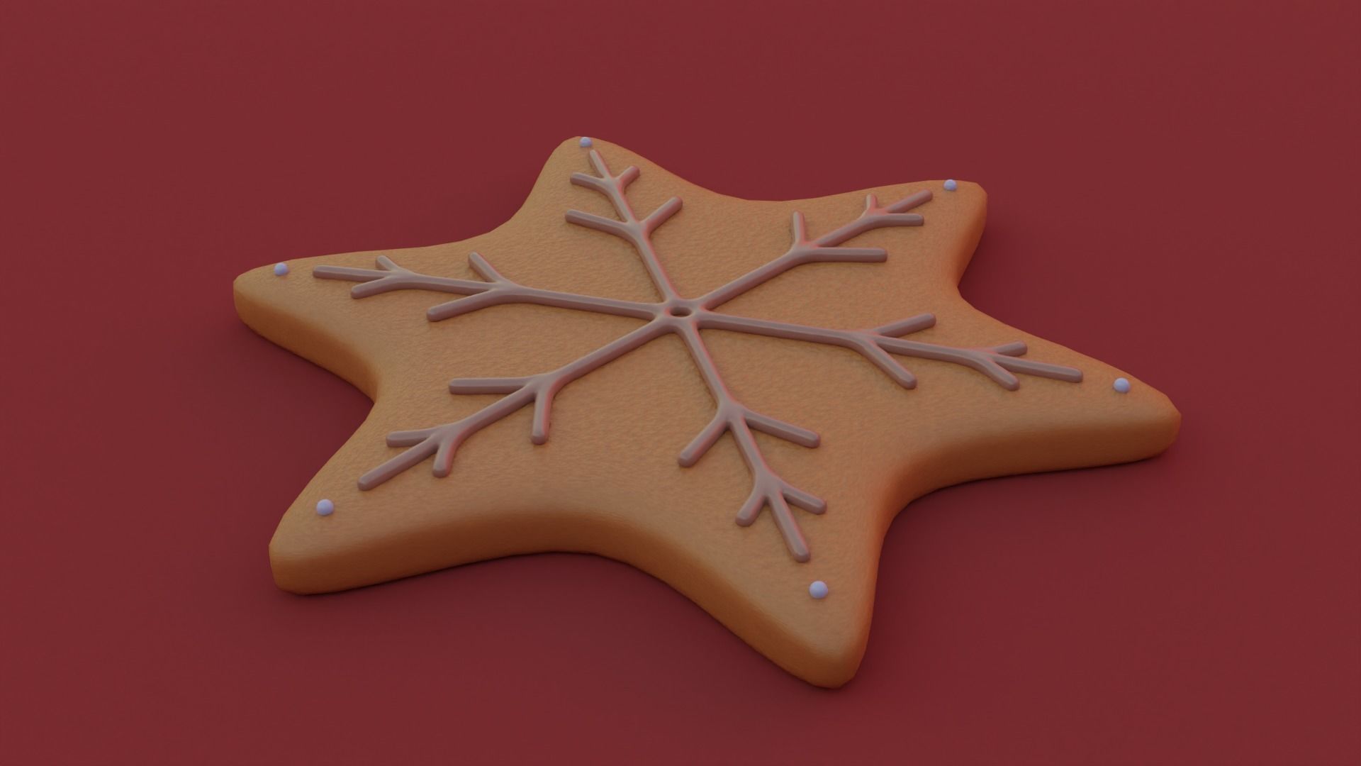 Gingerbread snowflake 3D model for 3D print set 3D print model_38