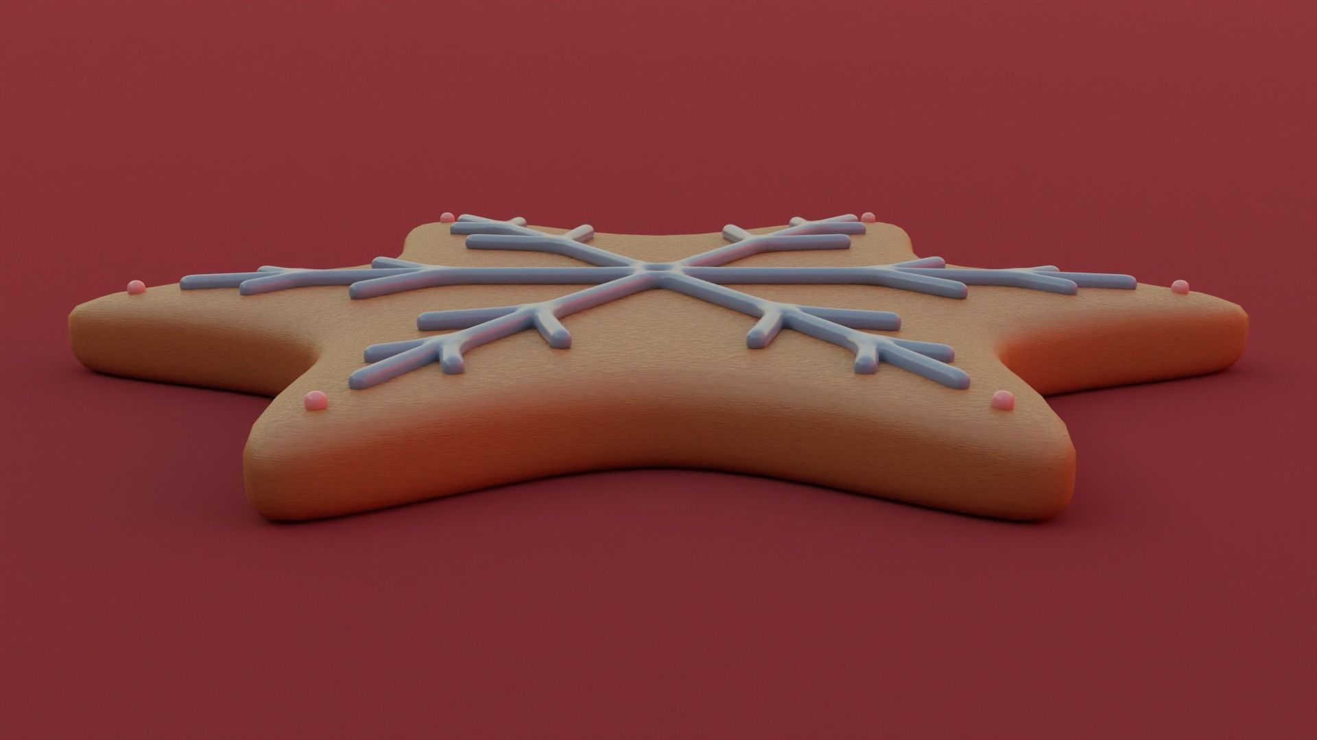 Gingerbread snowflake 3D model for 3D print set 3D print model_15