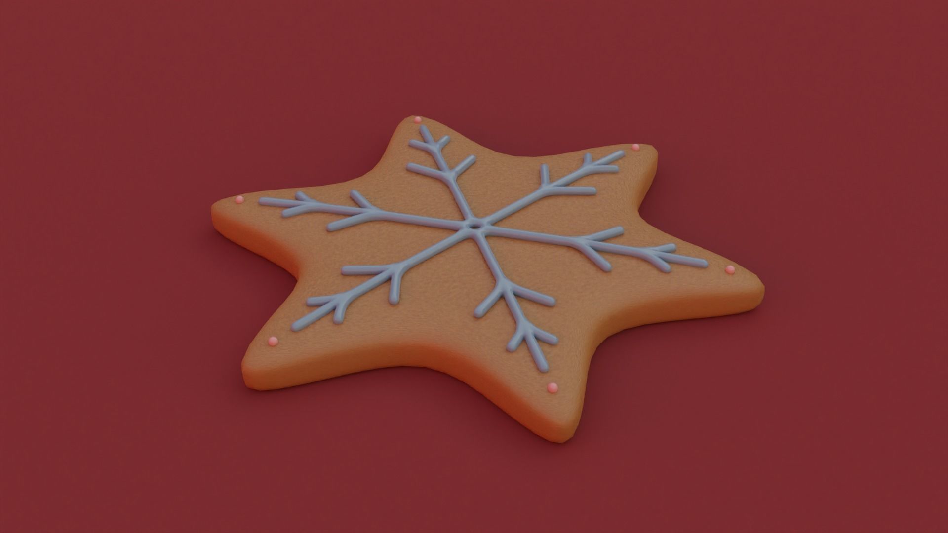 Gingerbread snowflake 3D model for 3D print set 3D print model_17
