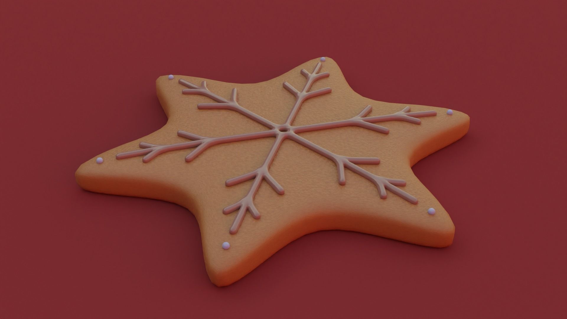 Gingerbread snowflake 3D model for 3D print set 3D print model_35
