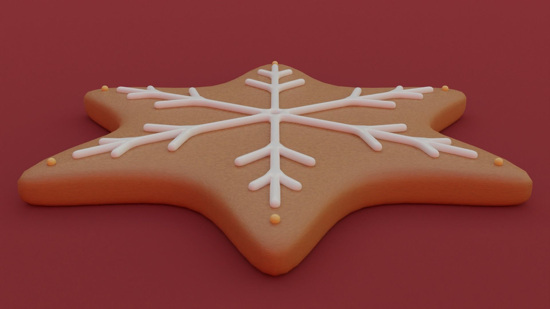 Gingerbread snowflake 3D model for 3D print set 3D print model_4