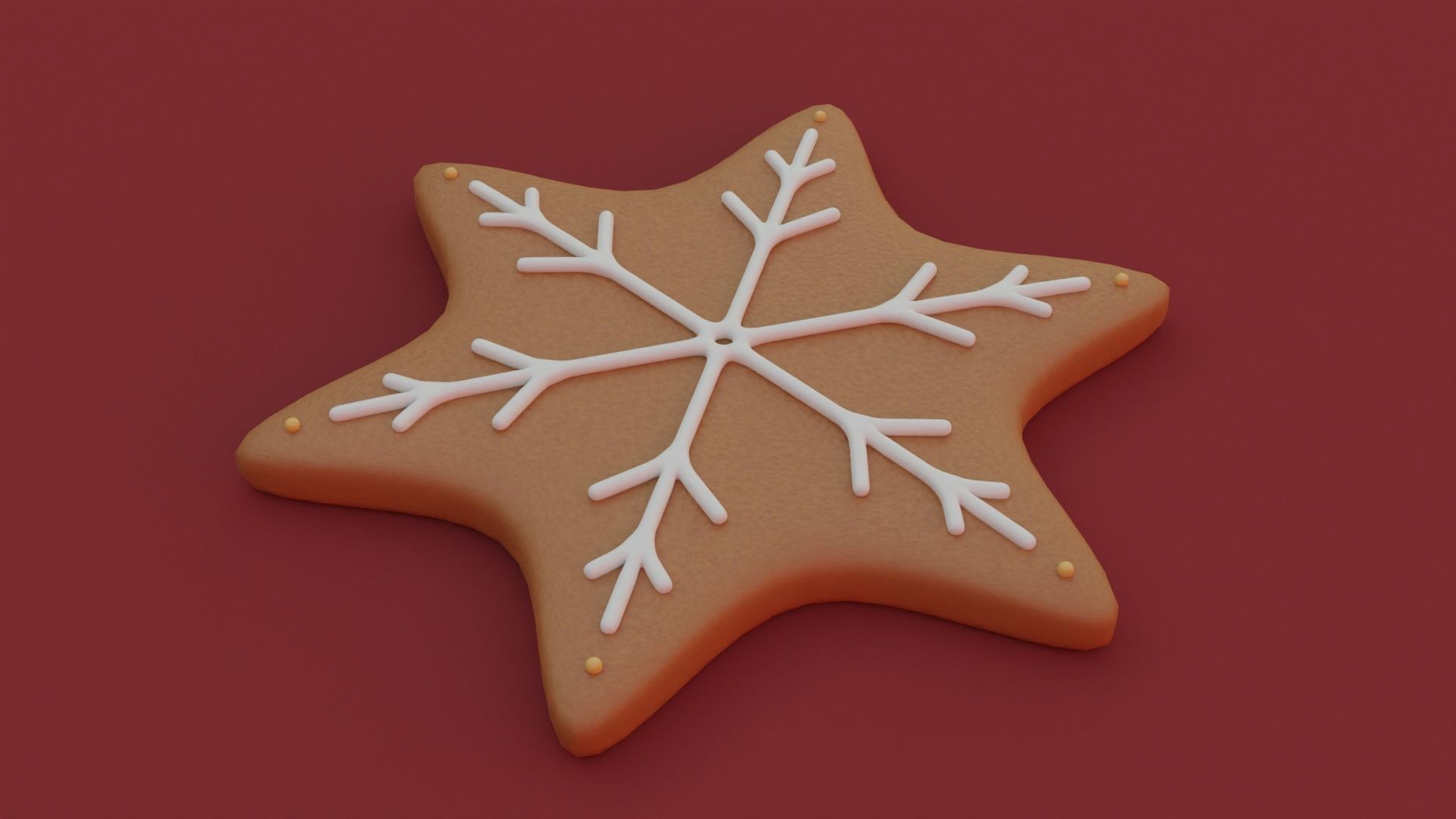 Gingerbread snowflake 3D model for 3D print set 3D print model_6