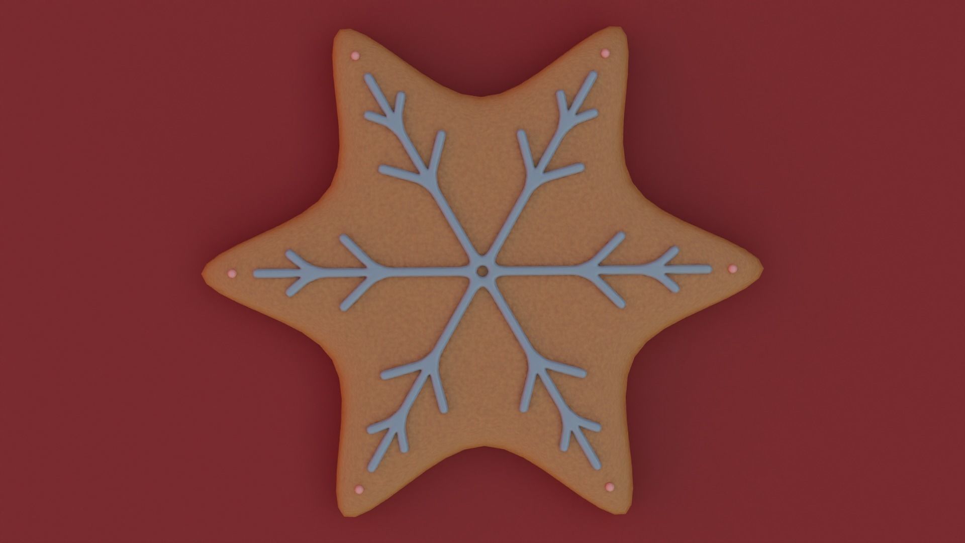 Gingerbread snowflake 3D model for 3D print set 3D print model_12