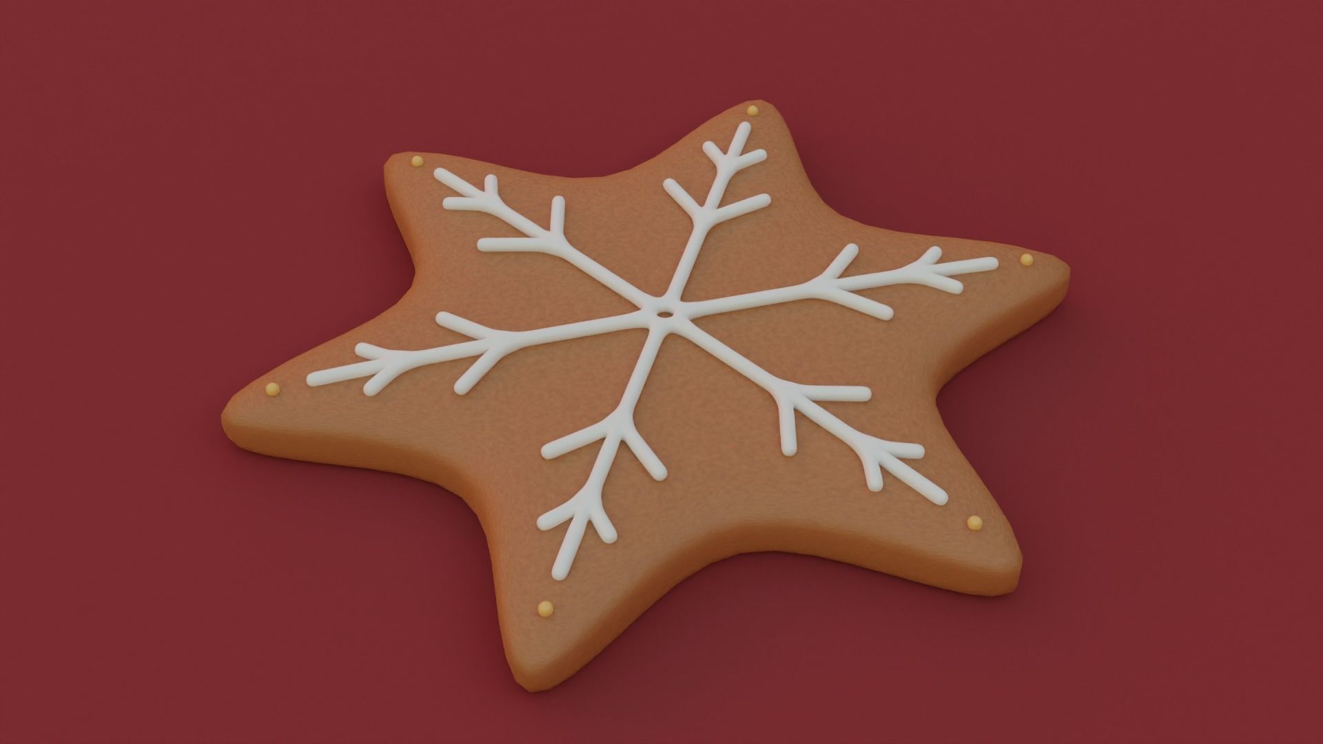 Gingerbread snowflake 3D model for 3D print set 3D print model_8