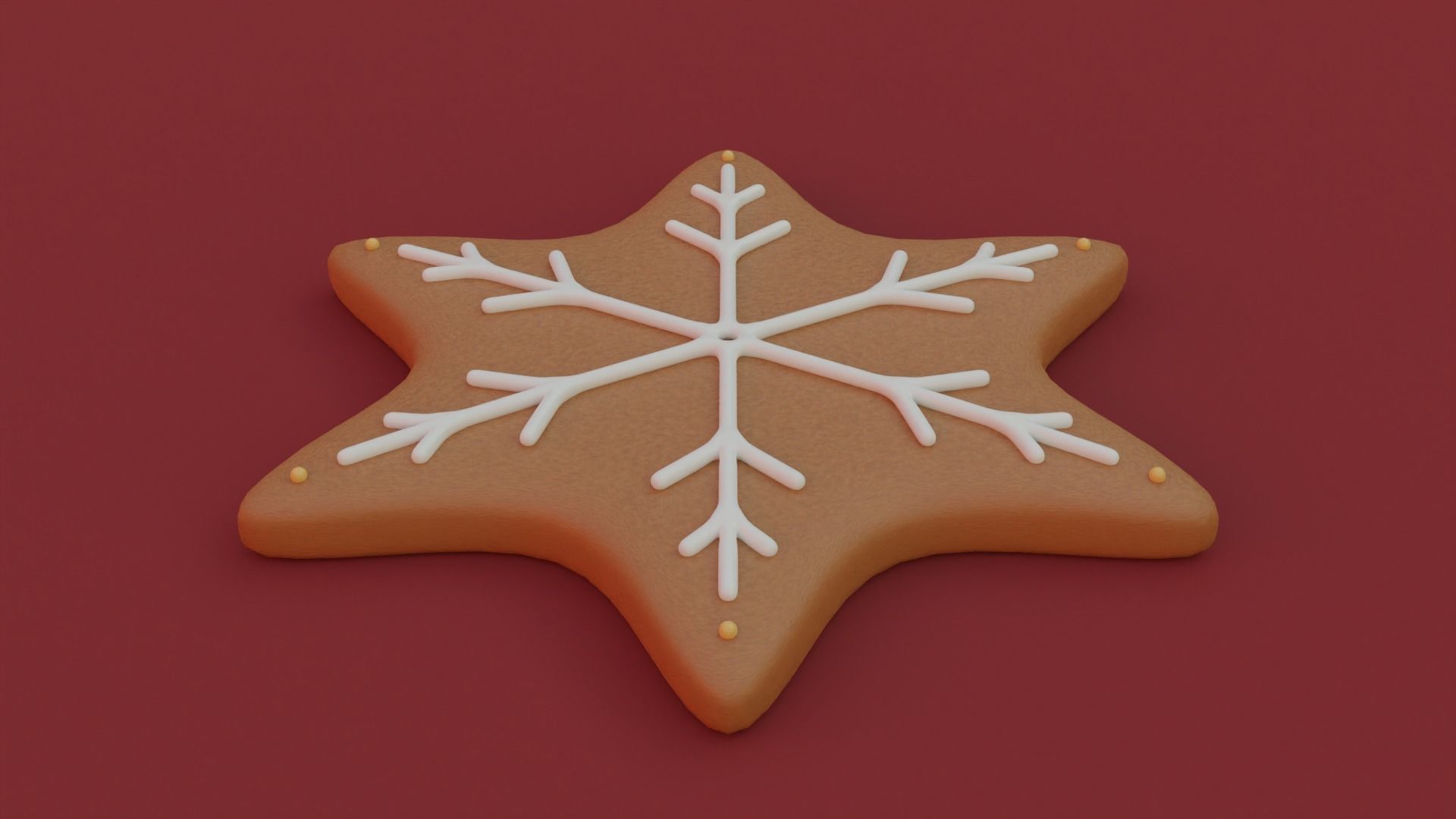 Gingerbread snowflake 3D model for 3D print set 3D print model_1