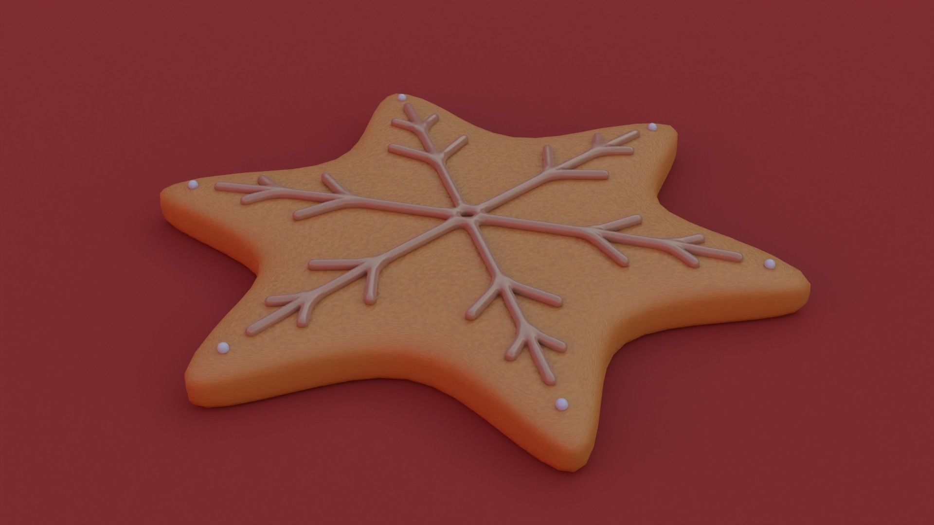 Gingerbread snowflake 3D model for 3D print set 3D print model_36