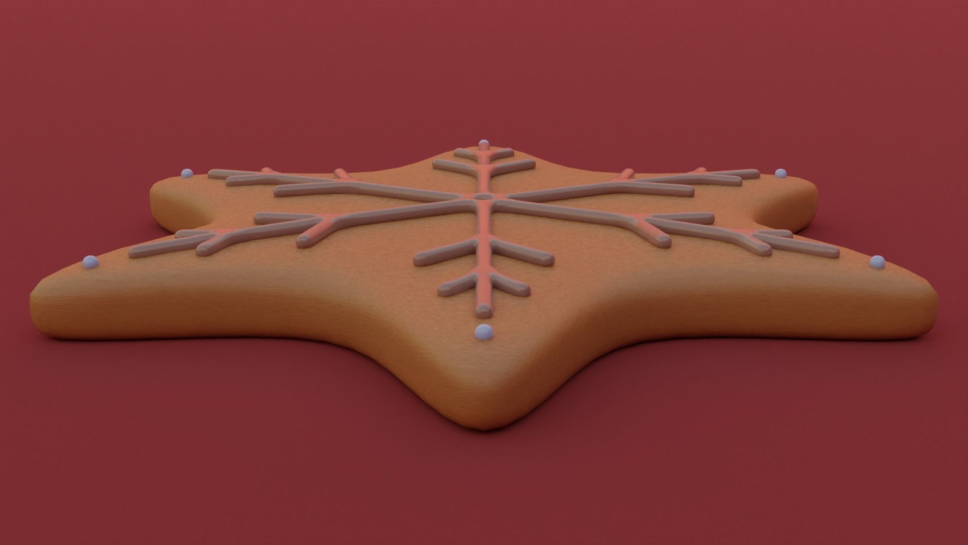 Gingerbread snowflake 3D model for 3D print set 3D print model_33