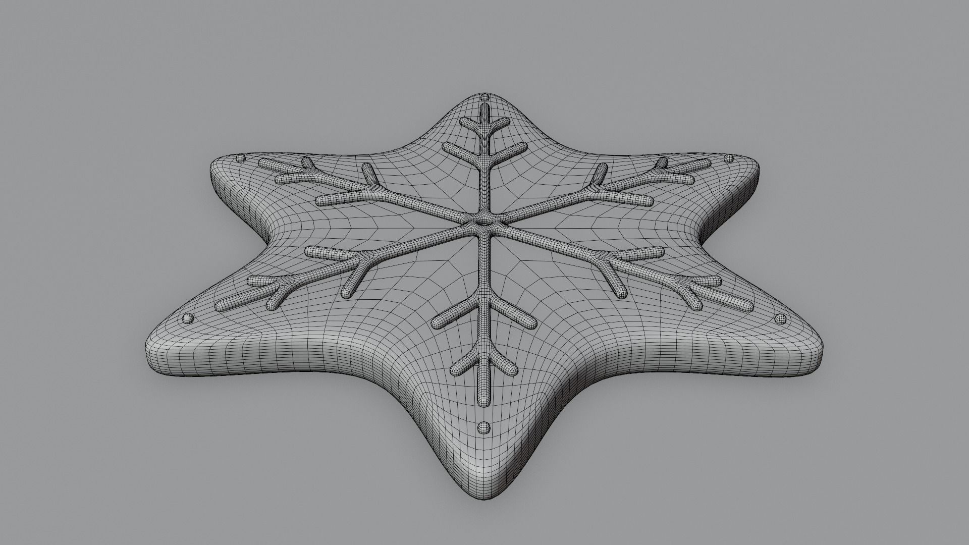 Gingerbread snowflake 3D model for 3D print set 3D print model_48