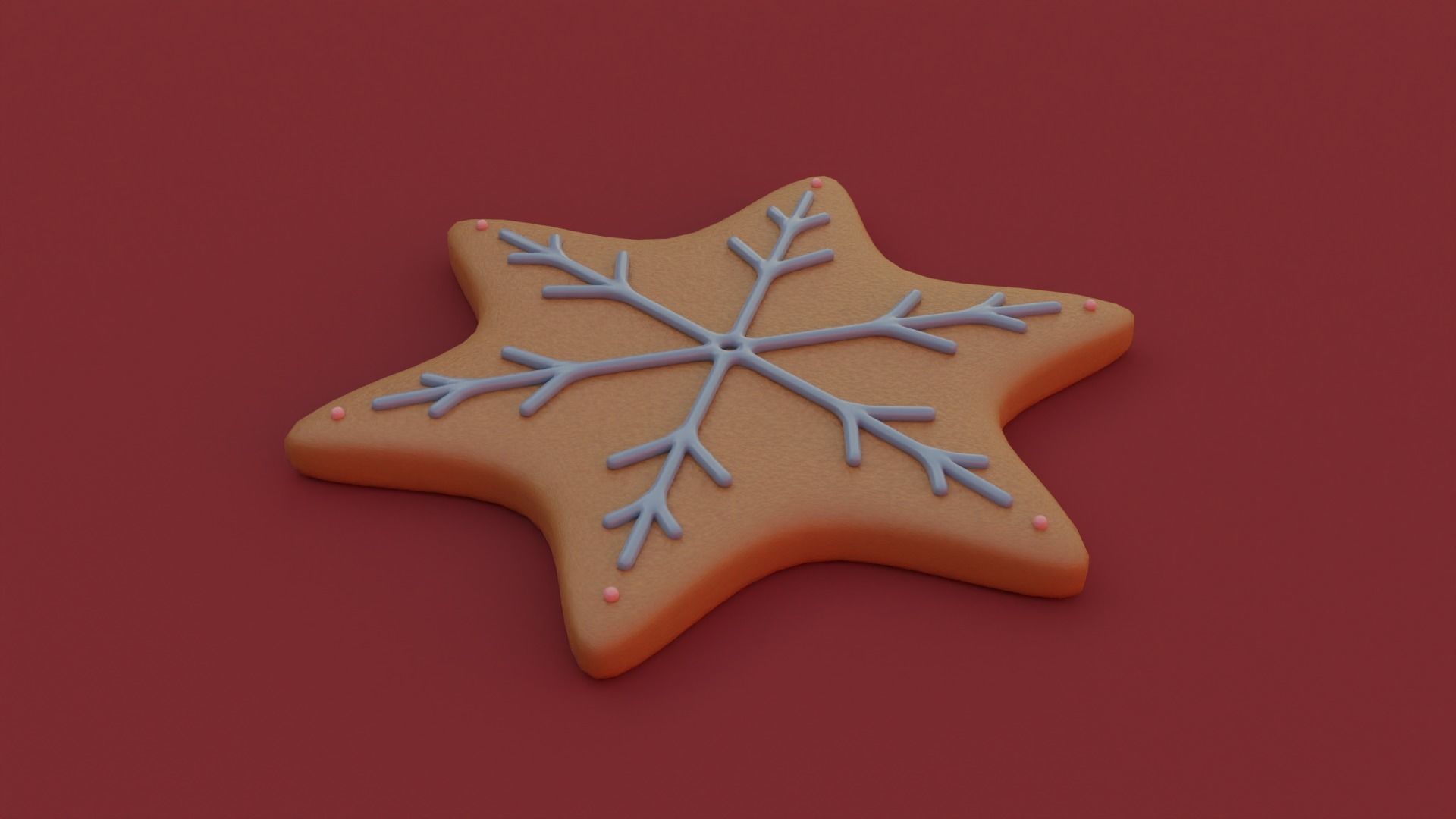 Gingerbread snowflake 3D model for 3D print set 3D print model_16