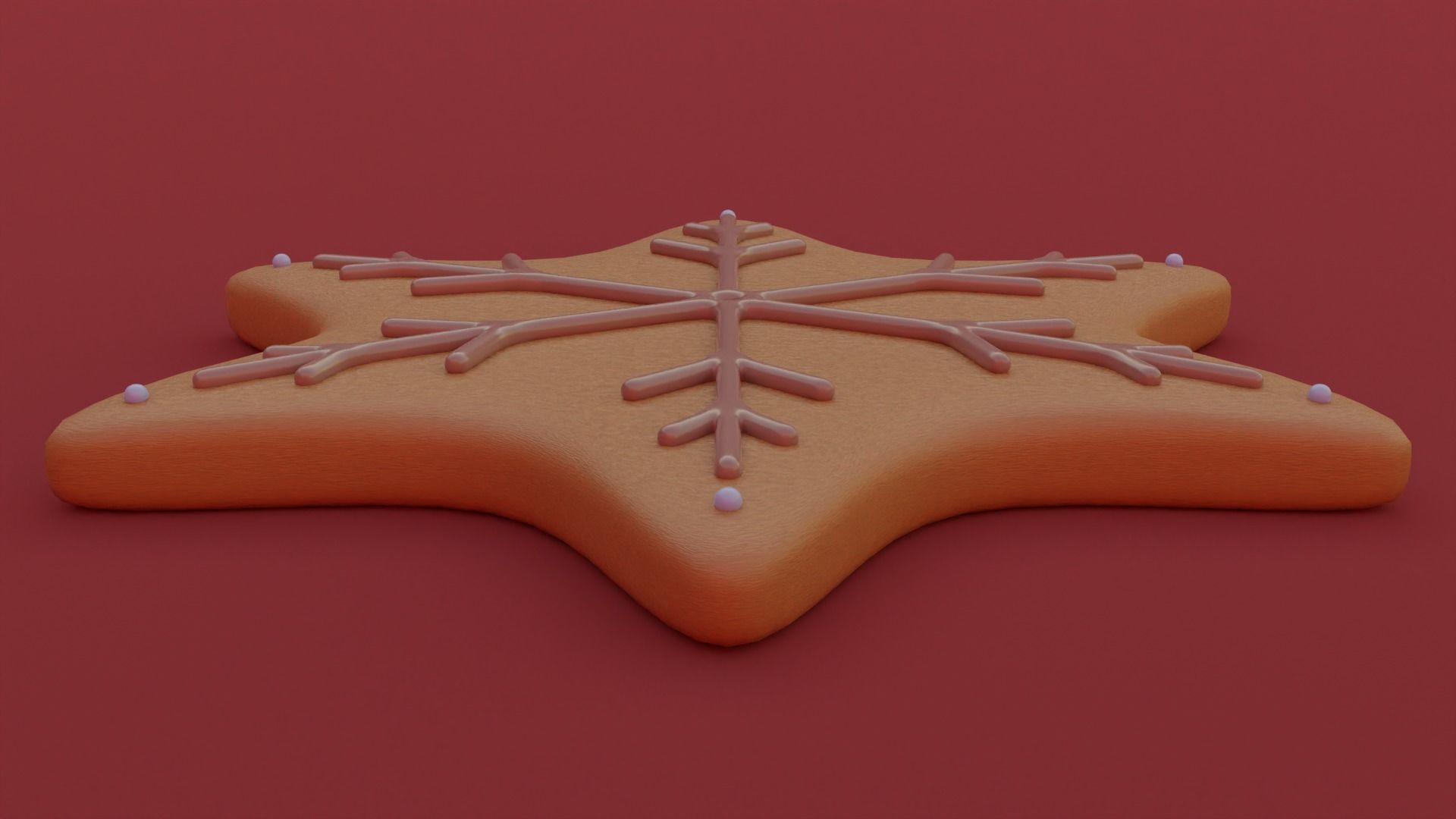 Gingerbread snowflake 3D model for 3D print set 3D print model_32