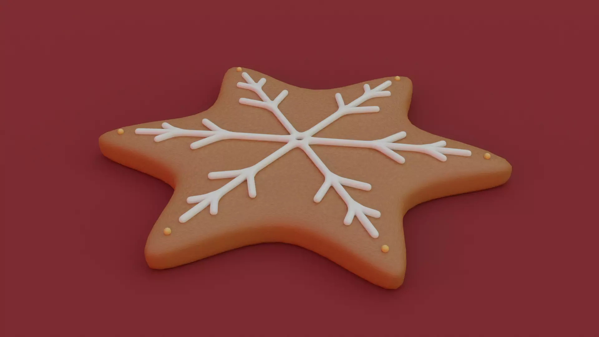 Gingerbread snowflake 3D model for 3D print set 3D print model_0