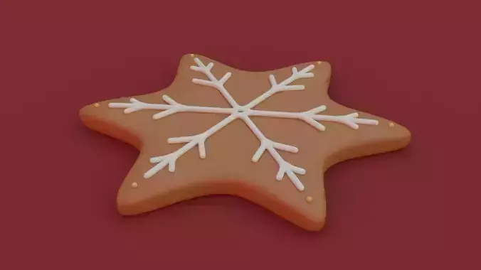 Gingerbread snowflake 3D model for 3D print set 3D print model