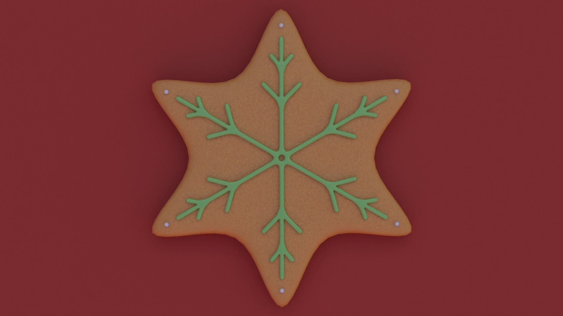 Gingerbread snowflake 3D model for 3D print set 3D print model_22