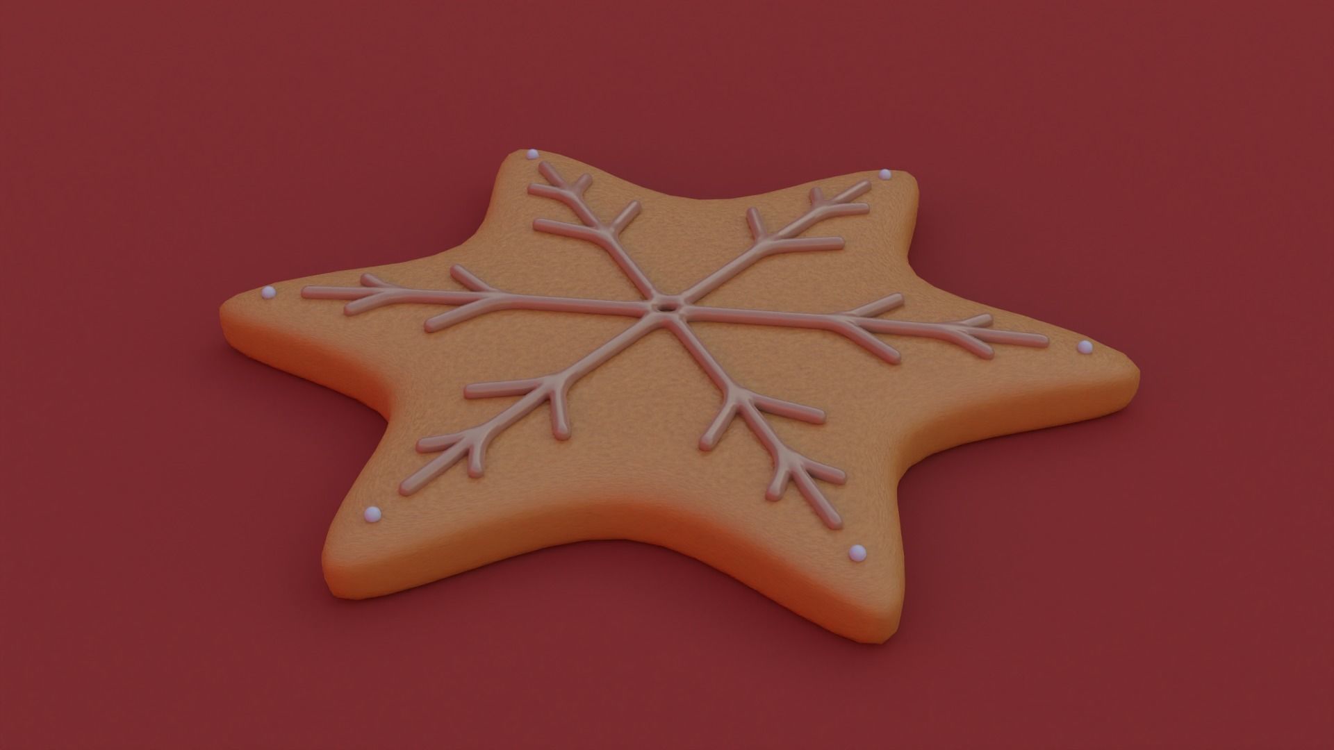 Gingerbread snowflake 3D model for 3D print set 3D print model_29