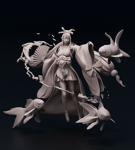 Kimono Girl 3D Print Free 3D model