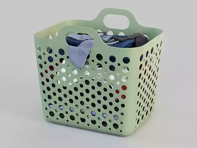 IKEA SLIBB Basket with Laundry 3D model