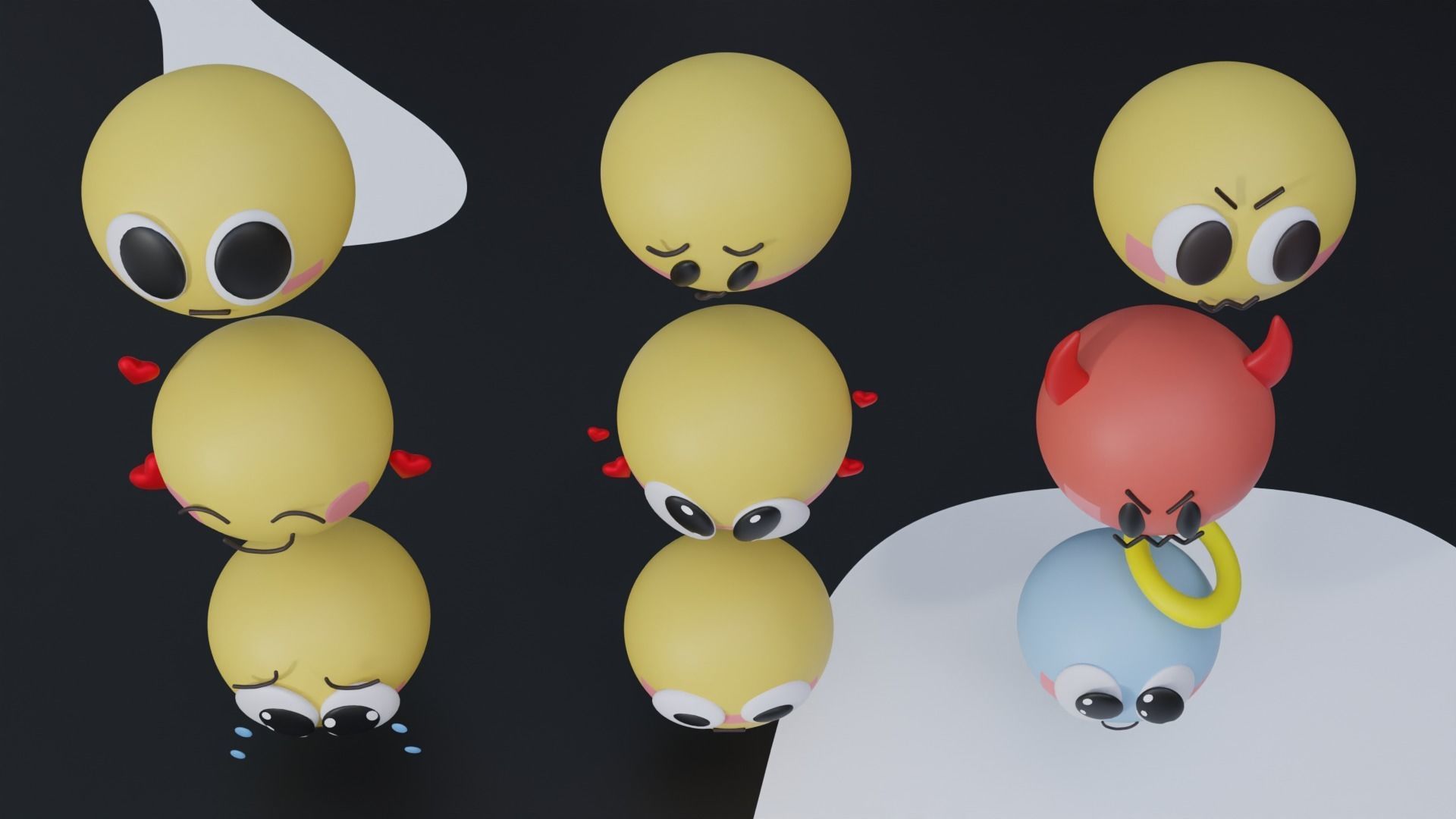 Emoji Pack Low-poly 3D model_4