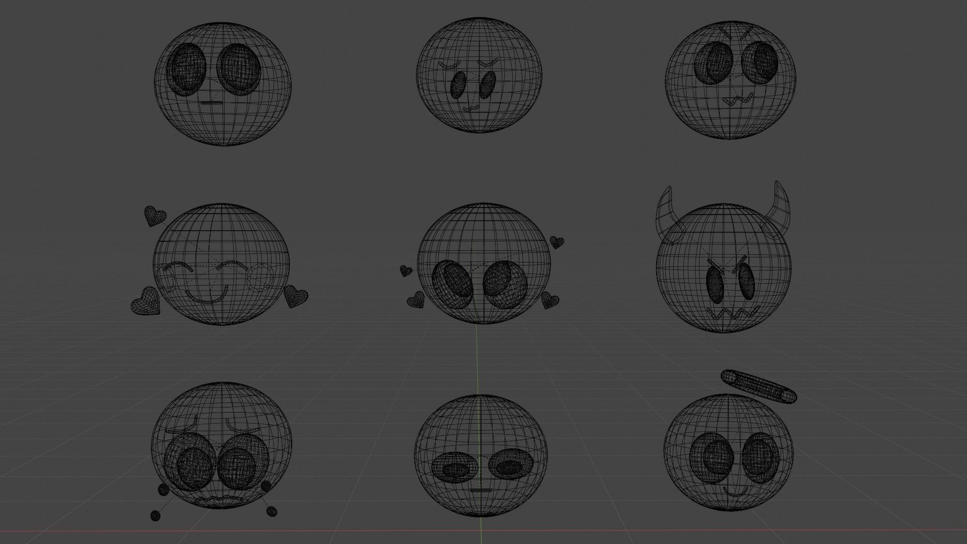 Emoji Pack Low-poly 3D model_5