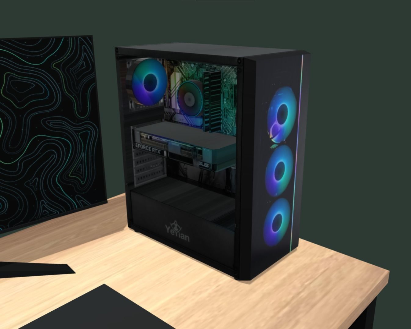 Gaming Setup Low-poly 3D model_6