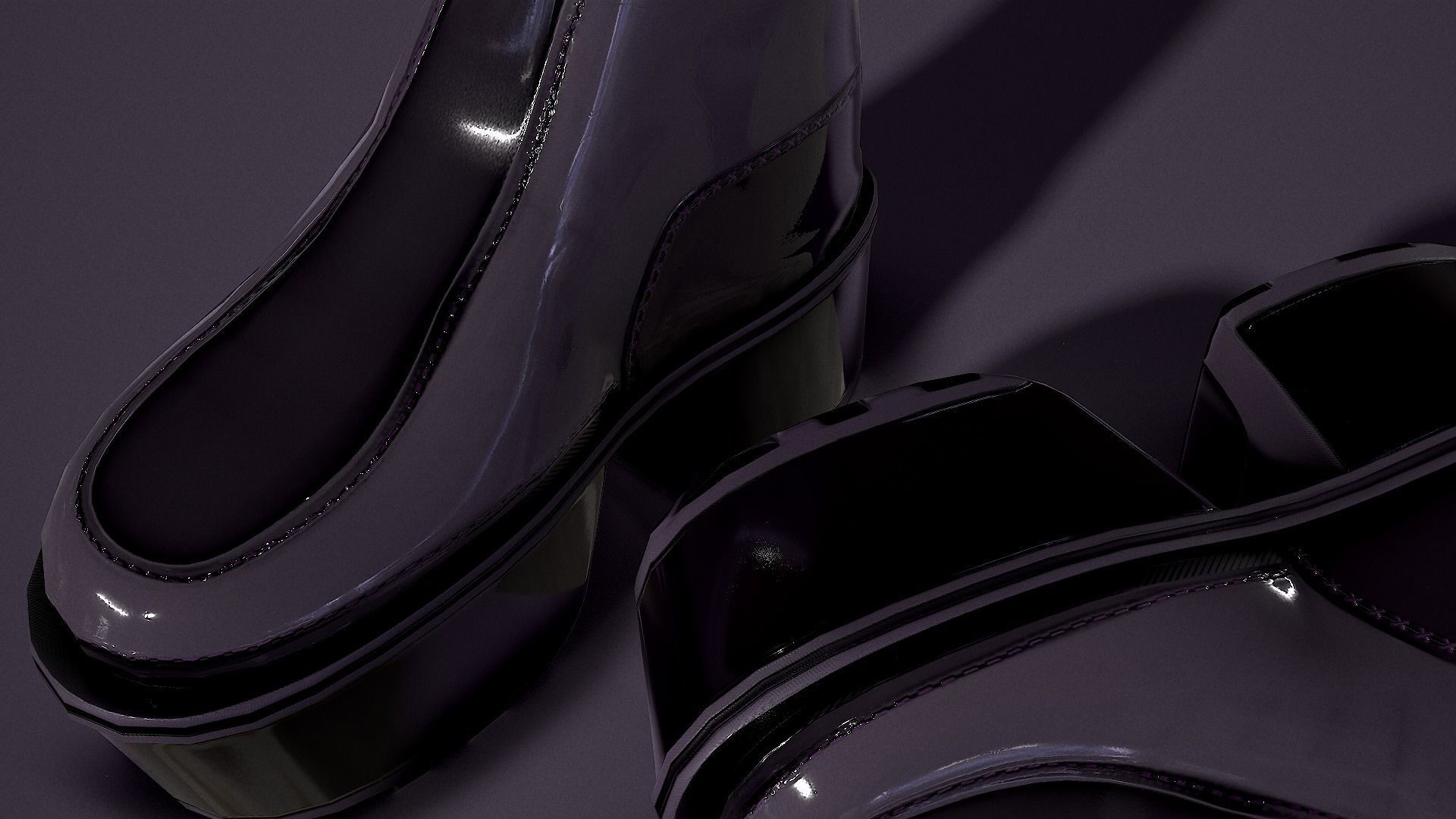 female boots Free low-poly 3D model_6