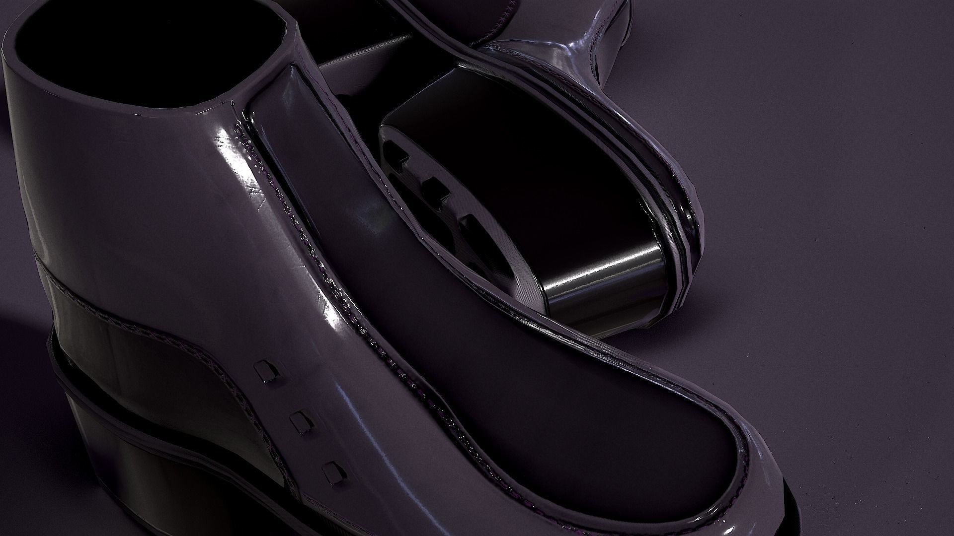 female boots Free low-poly 3D model_3