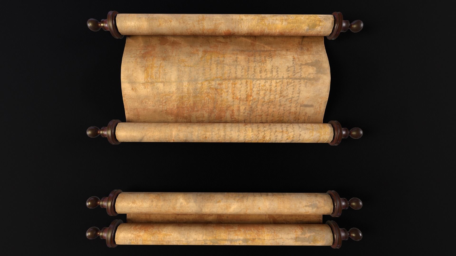 Old Medieval Scrolls Low-poly 3D model_20