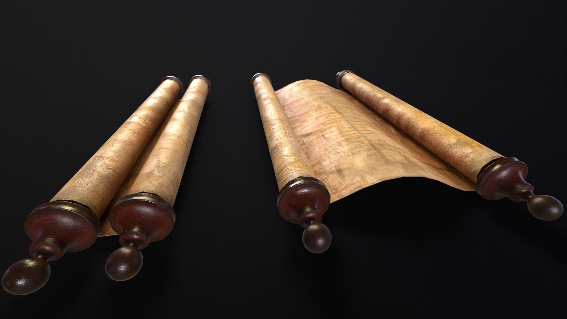 Old Medieval Scrolls Low-poly 3D model_14