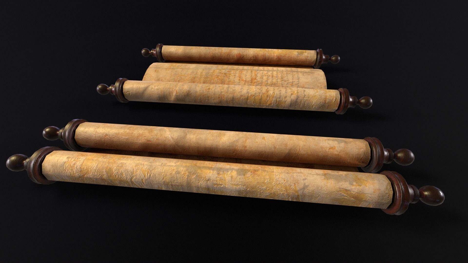 Old Medieval Scrolls Low-poly 3D model_18