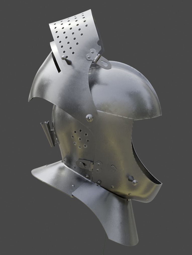 Armet Close Helmet 3D model_1