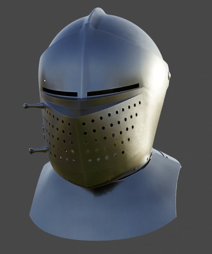 Armet Close Helmet 3D model_6