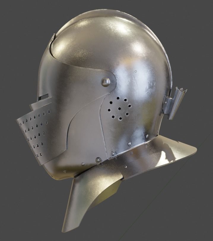 Armet Close Helmet 3D model_5