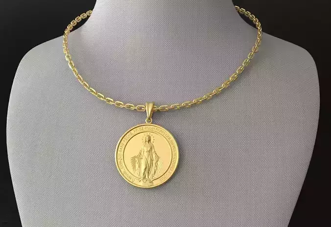 Our Lady Virgin Mary Milagrosa Miraculous Round Frame 3D print model