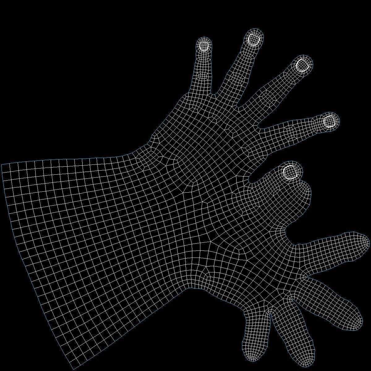 Female Hands Gesture 01 Base Mesh 3D model_23