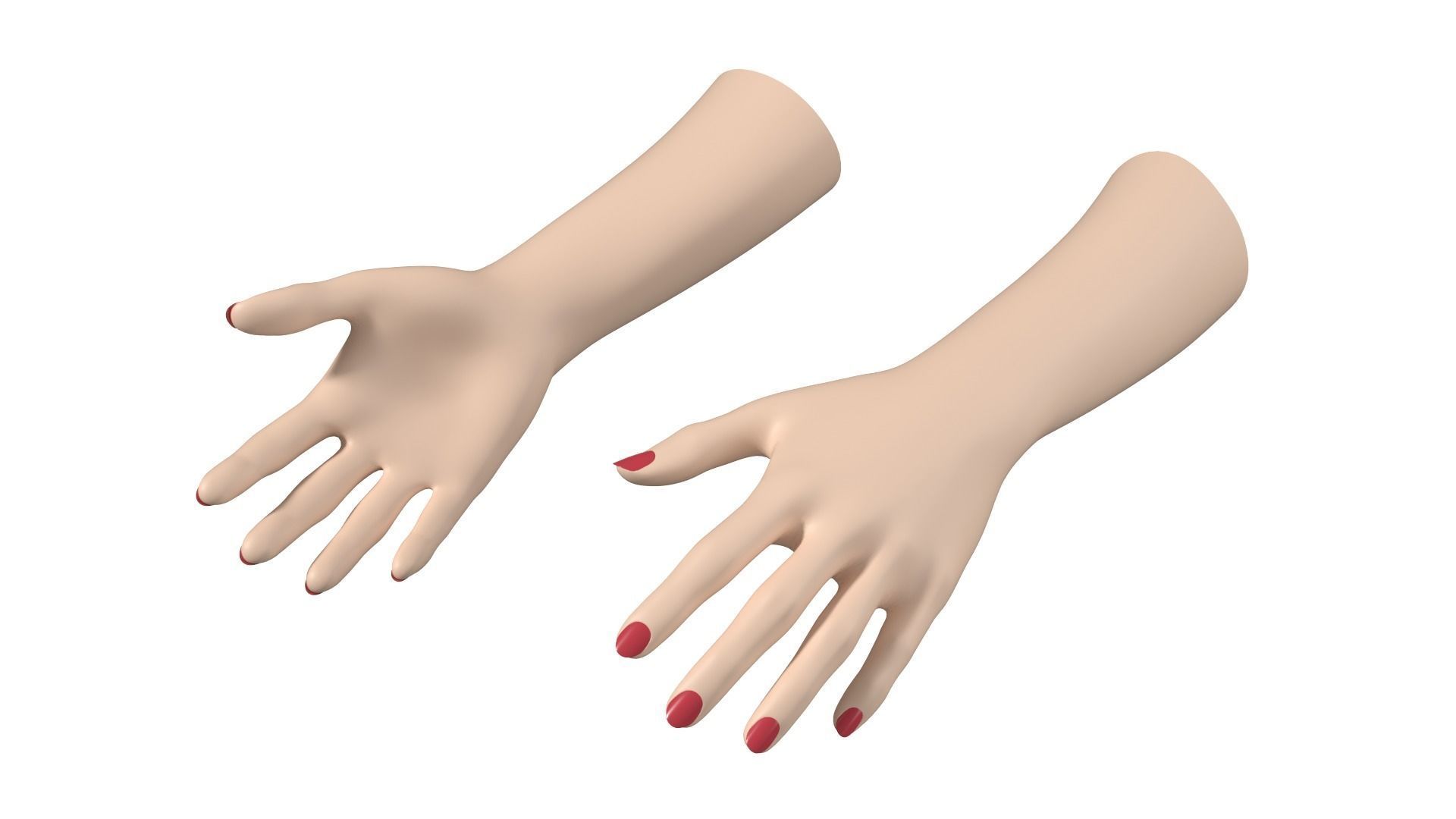 Female Hands Gesture 01 Base Mesh 3D model_10