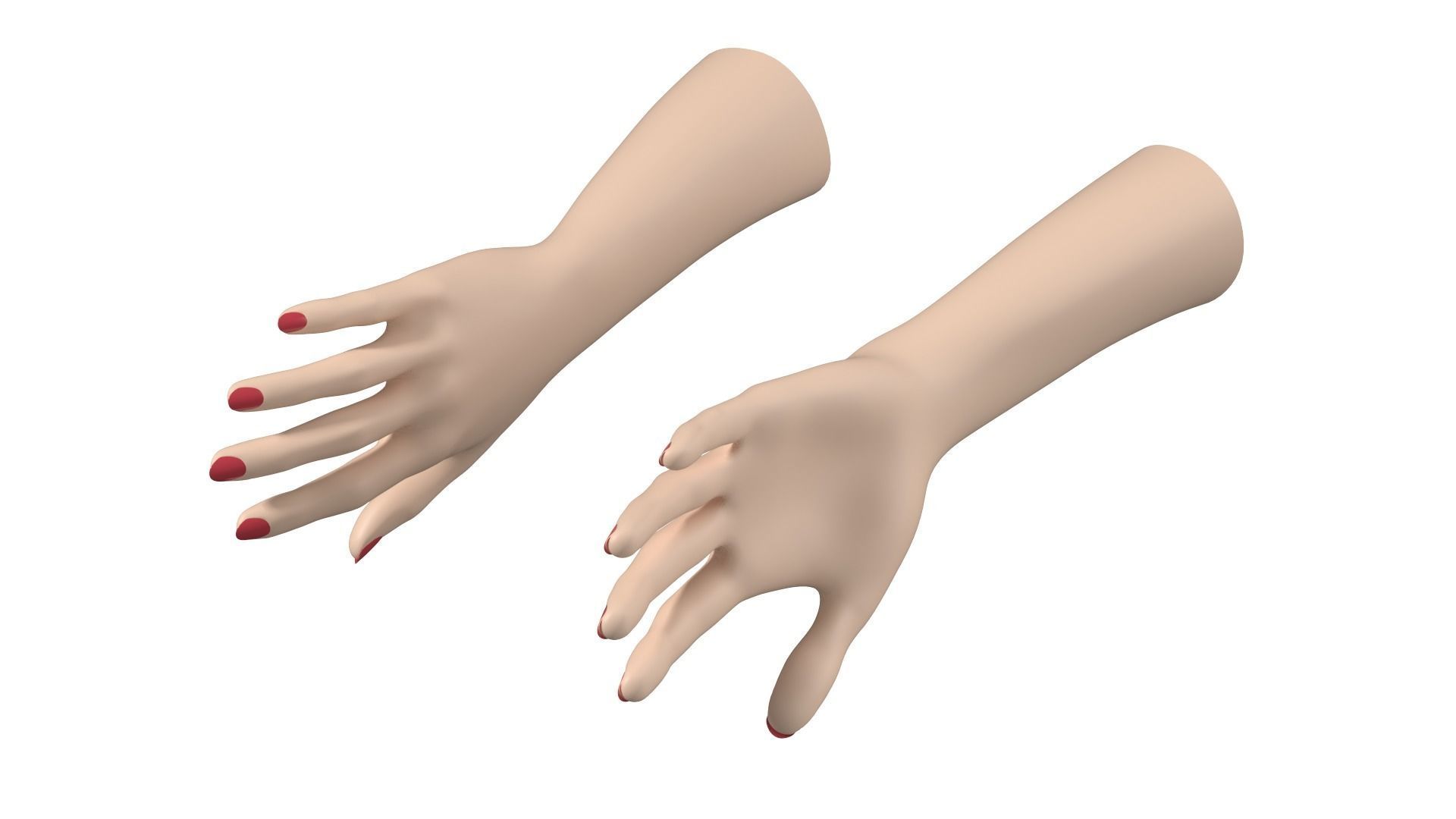 Female Hands Gesture 01 Base Mesh 3D model_7